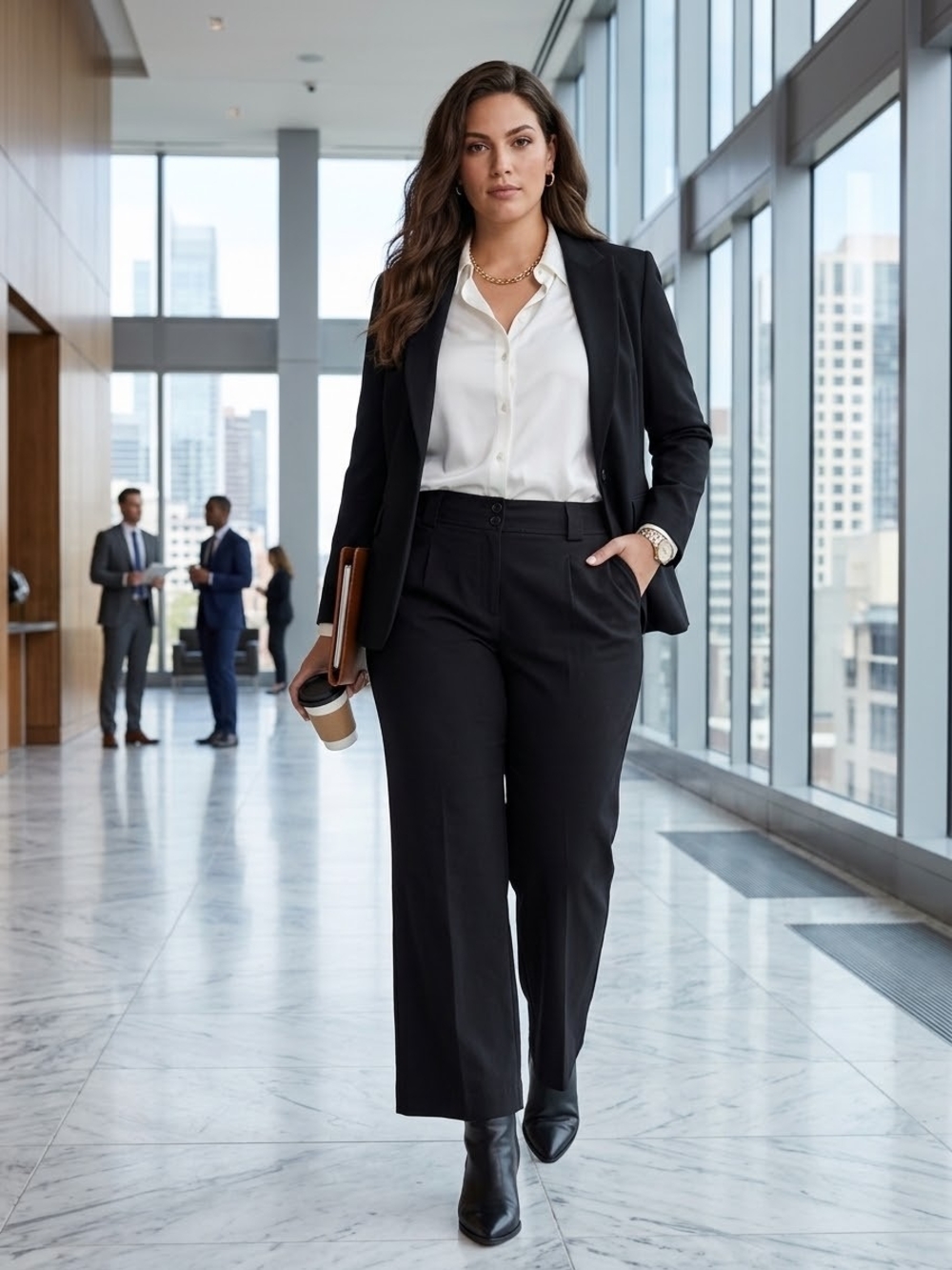 Torrid Black Wide-Leg Tailored Work Trousers